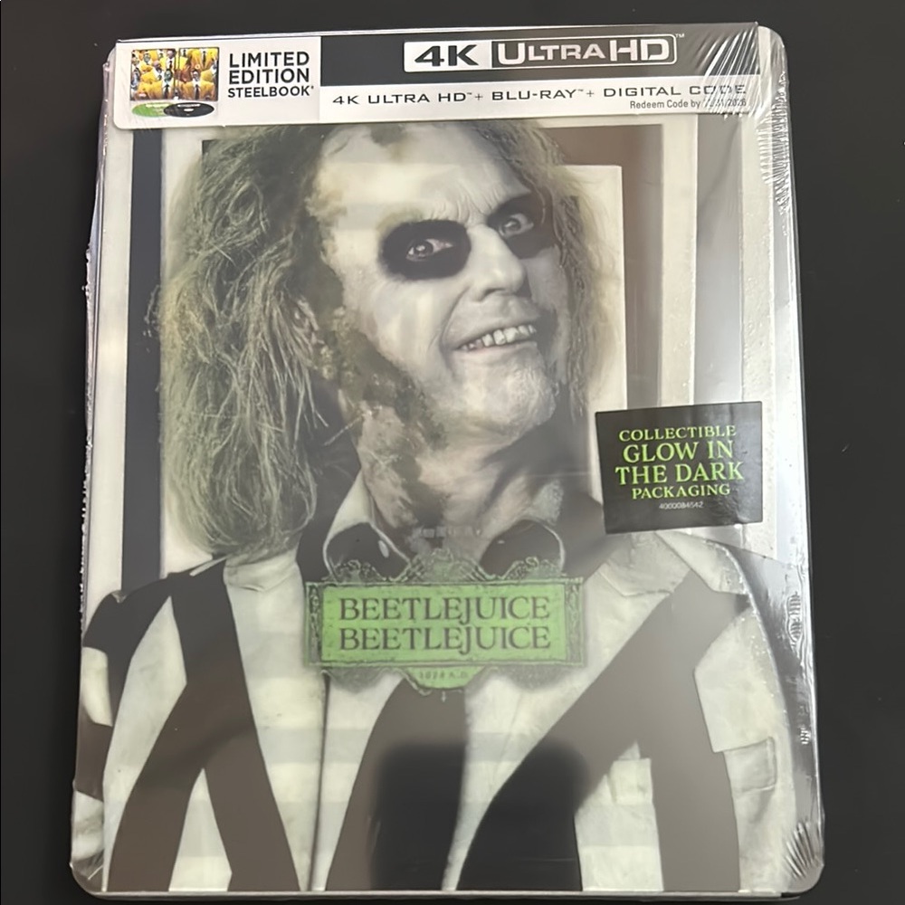 Beetlejuice Beetlejuice Steelbook 4K Ultra HD + Blu-Ray + Digital NwT